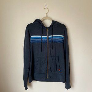 Aviator Nation 5 Stripe Zip Up Hoodie